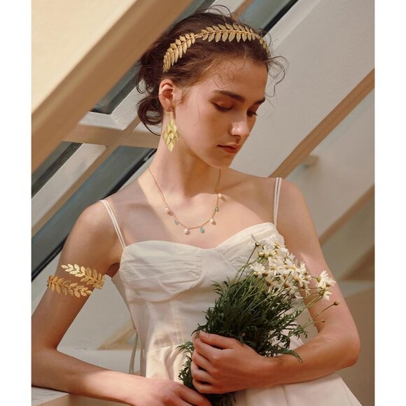 Greek Goddess Costume Accessories Set Women Jewelry Laurel Crown Necklace main image 4